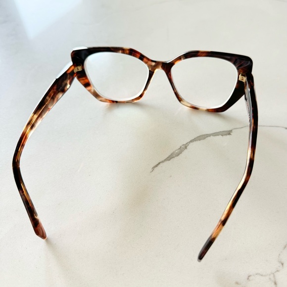 Caramel Tortoise rX Eyeglass Frames by PRADA - Picture 6 of 15
